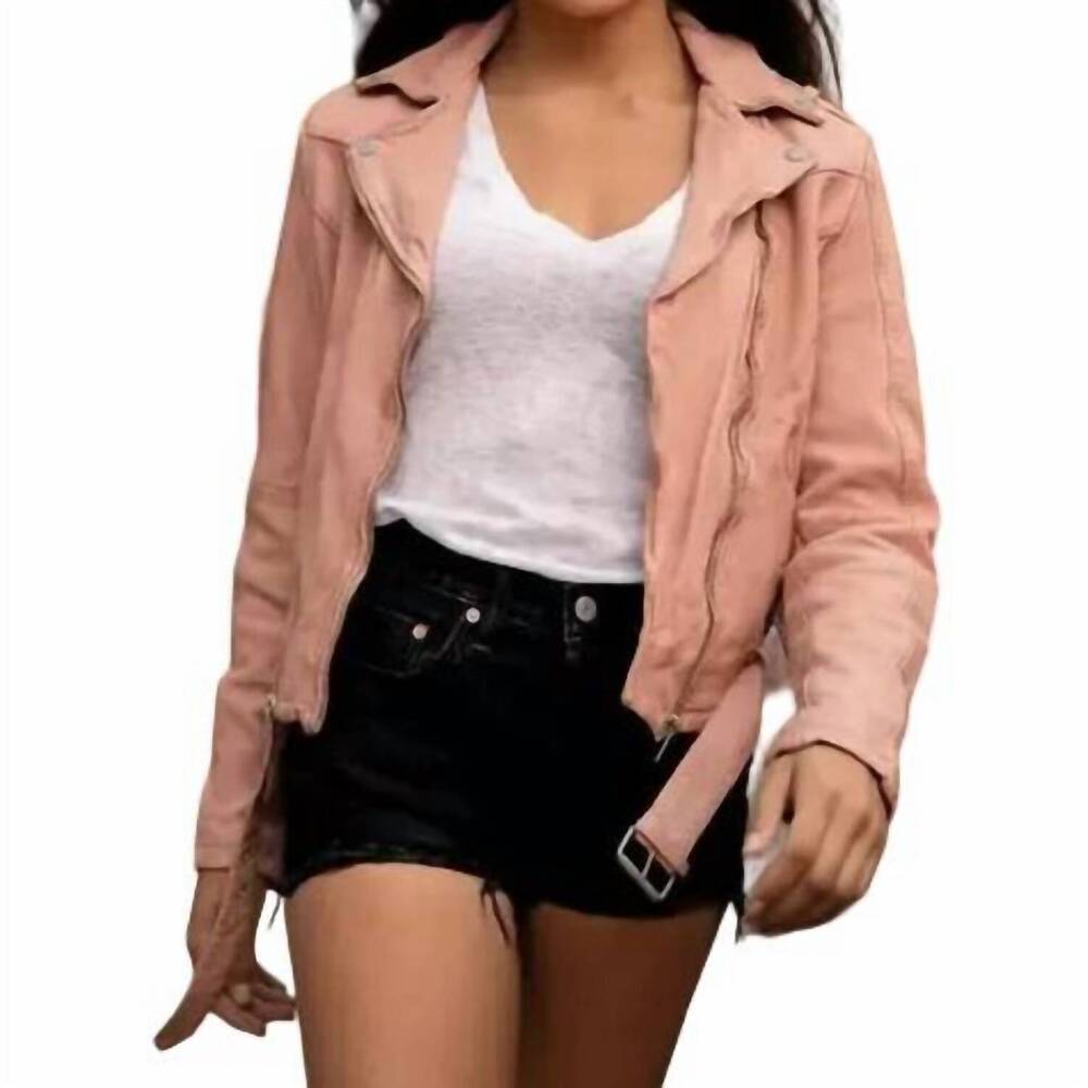 NEW MAURITIUS wild 2 rf leather jacket in pink